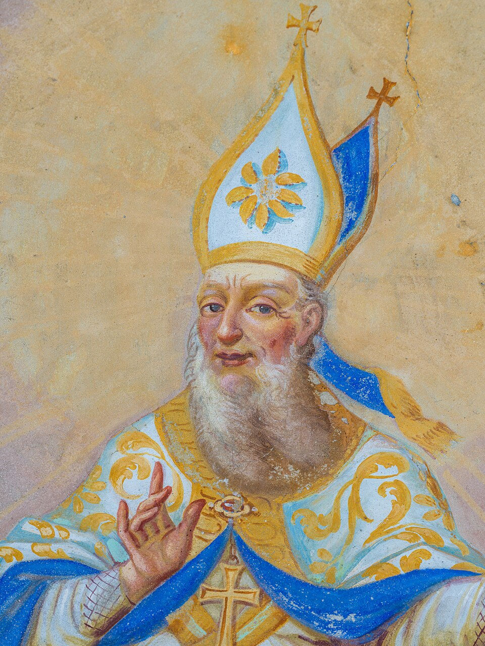 Santo Ulrico de Augsburgo, afresco de Franz Xaver Kirchebner