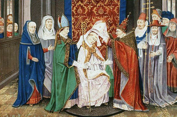 Santo Huberto de Liège é consagrado bispo pelo Papa São Sérgio