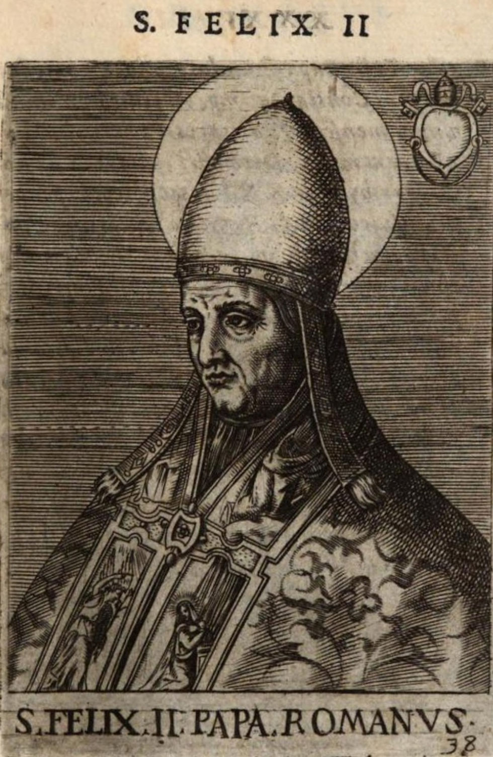 Papa São Félix II na obra Pontificum Romanorum Effigies.