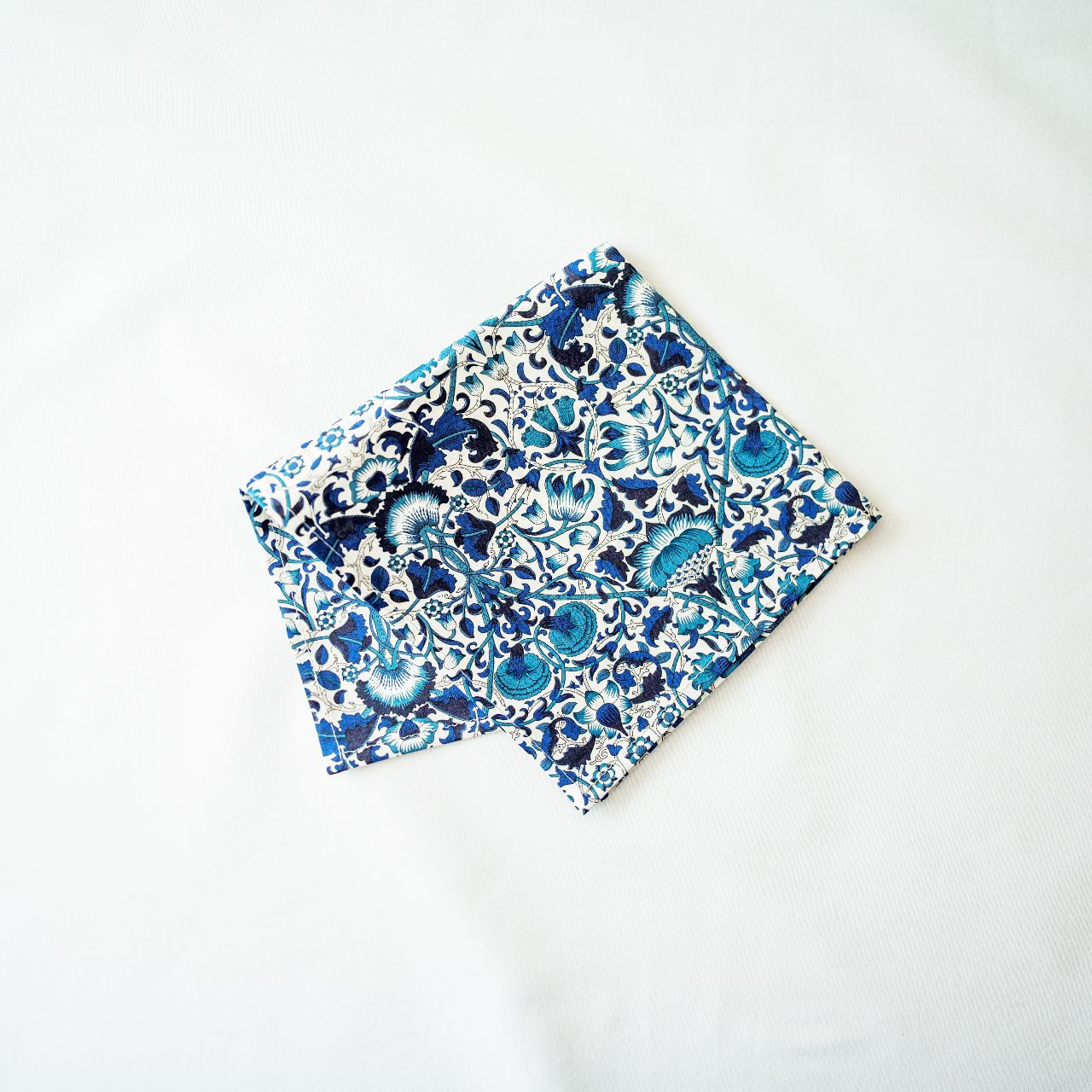 Handkerchief made with Liberty of London fabric - Lodden Blue/White