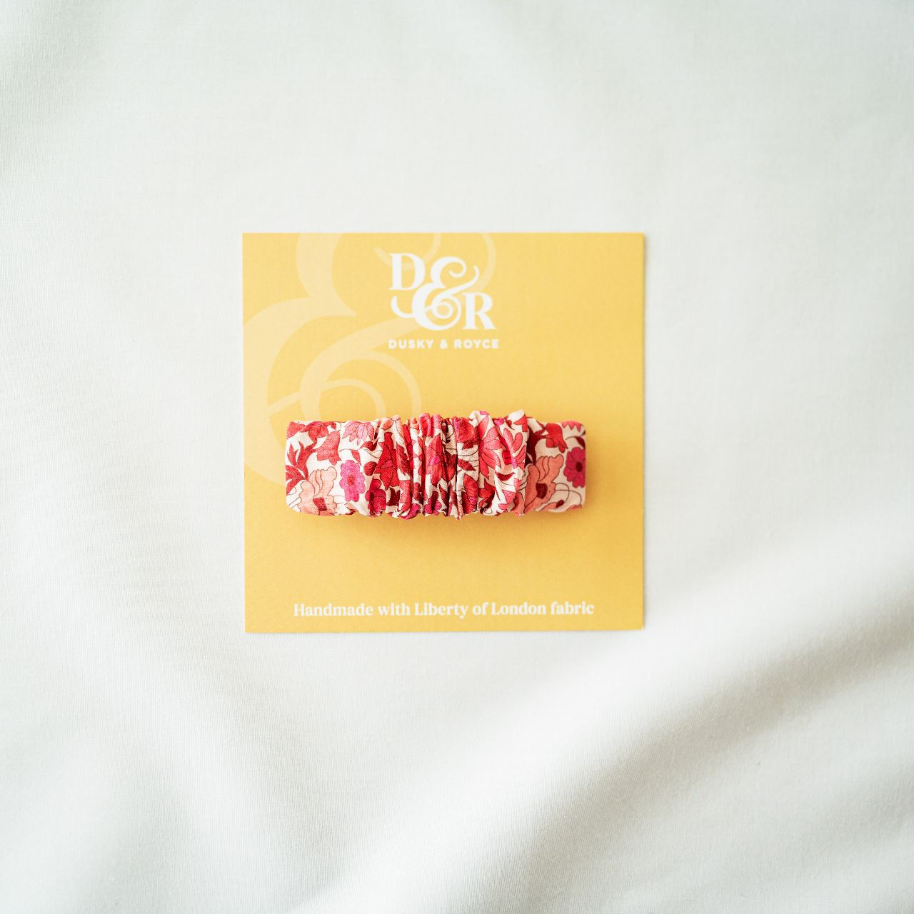 Ruffle Barette Clip made with Liberty fabric - Poppy Pink