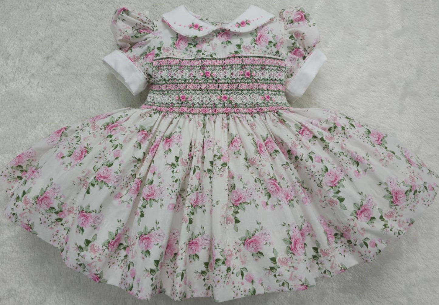 Pink spring smocked front and back 