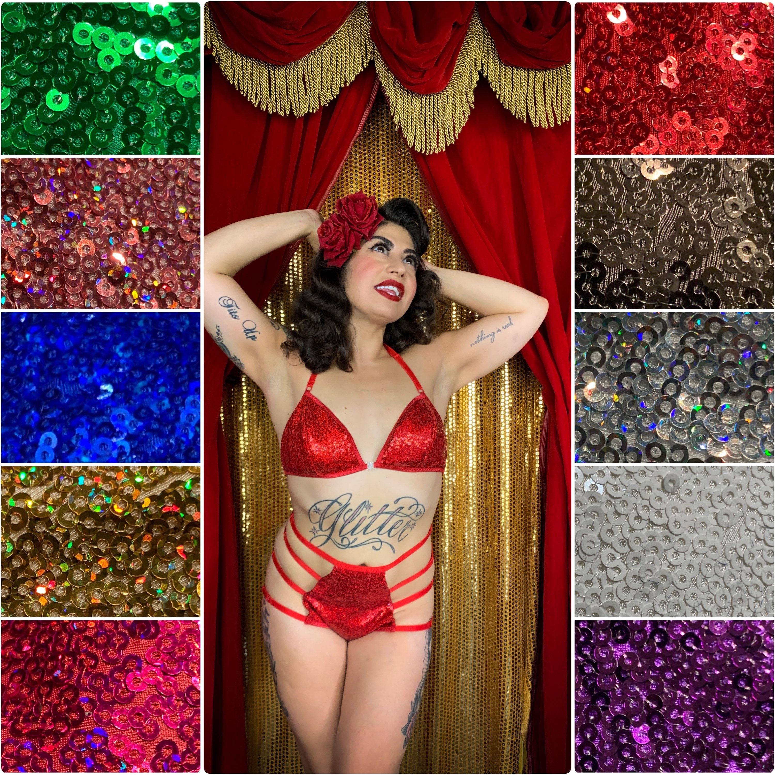 Sequin Strappy Full Coverage Blue Law Panties