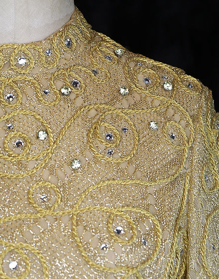 TheFROCK.com, vintage couture dresses, Pierre Balmain gold mesh lace jewelled INSERT.jpg