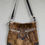 Thumbnail: 1980s studded leather fur handbag purse black brown zippers punk new wave