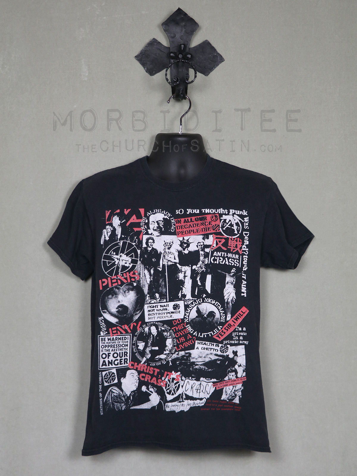 CRASS punk shirt (Sex Pistols Charged GBH UK Subs Dead Kennedys DOA Discharge)