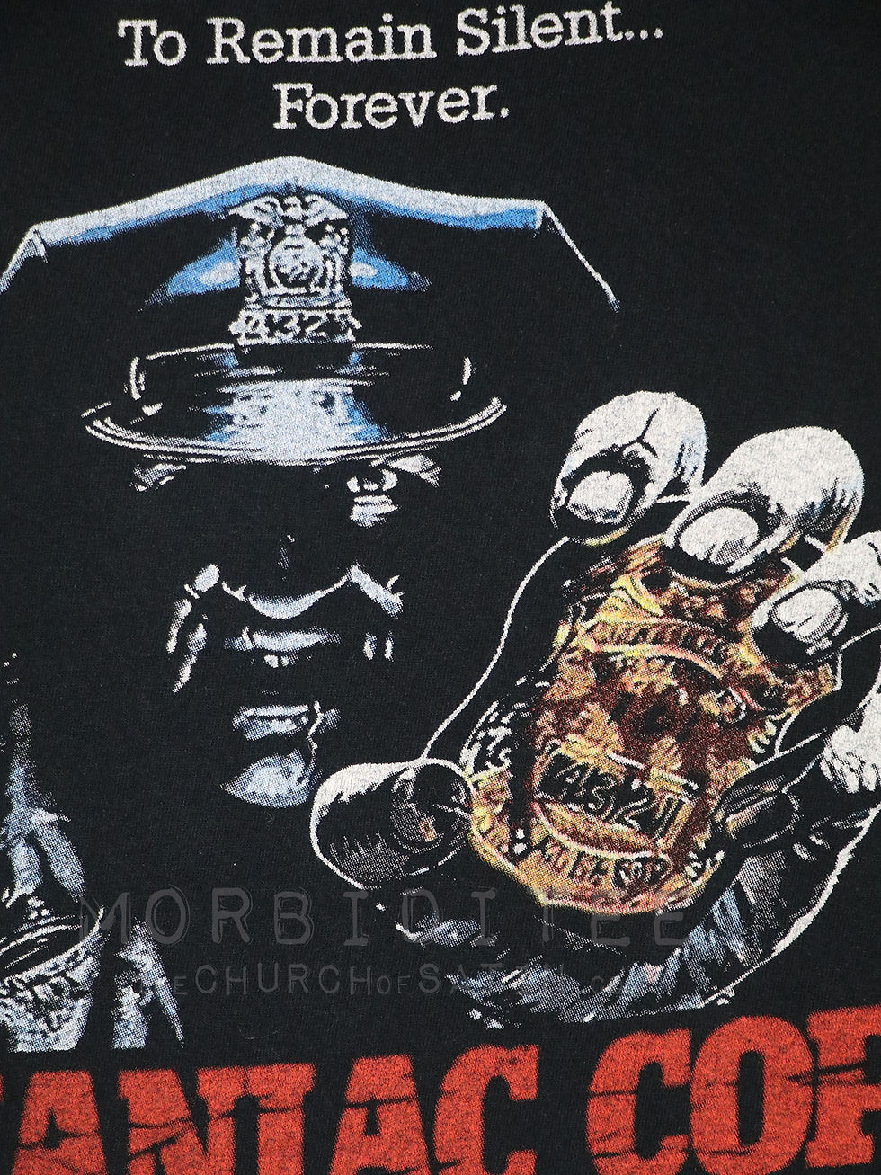 Thumbnail: MANIAC COP shirt (horror Friday 13 Halloween Evil Dead Nightmare Elm Hellraiser)