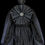 Thumbnail: LADYBROTHERS demi-couture studded black taffeta dress cape sleeve, Made to Order