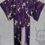 Thumbnail: Vintage kimono patterned in little men, purple silk tomesode floor length