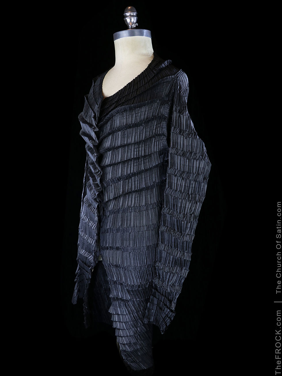 Thumbnail: ISSEY MIYAKE vintage mainline black pleat coat, avant garde origami goth jacket