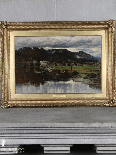 William E Harris antiqiue oil painting British water landscape ...