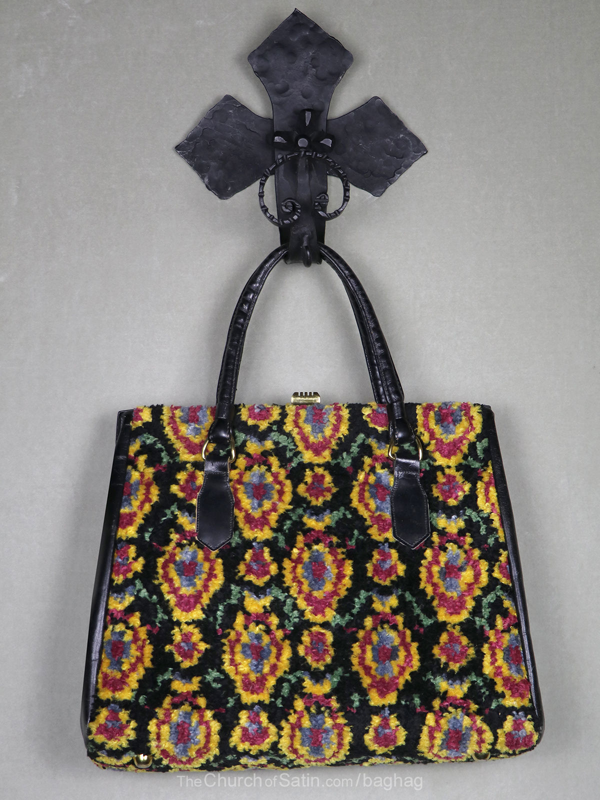 Big carpet bag purse handbag leather boho hobo big carpetbag hand bag flower mod