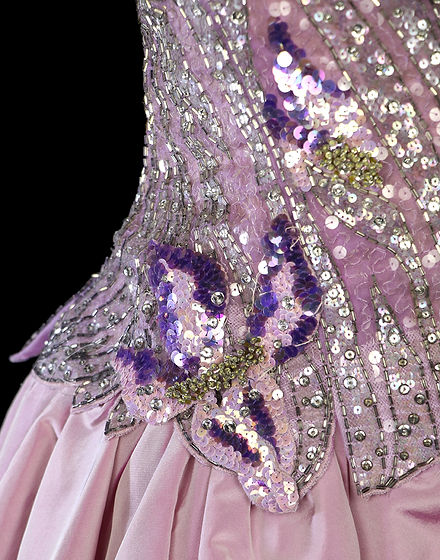 TheFROCK.com, Bob Mackie lavender violet taffeta sequin cocktail dress, INSERT.jpg
