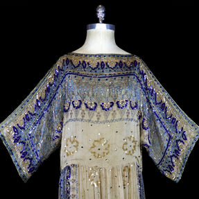 Vintage 1960s/70s beaded sequined kimono sleeve dress.