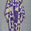 Thumbnail: Antique silk kimono modernist op art abstract cross pattern purple ivory