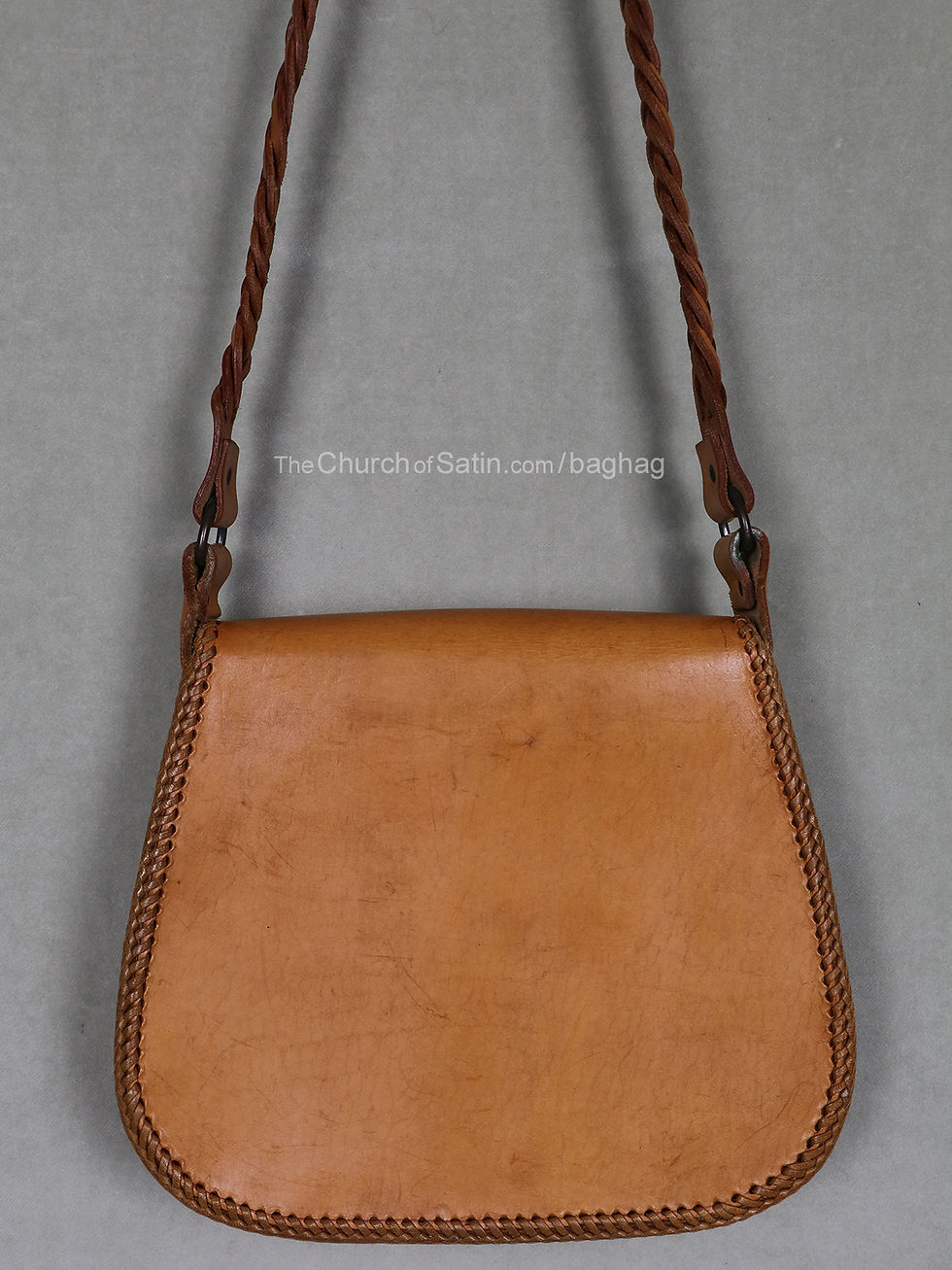 Thumbnail: Hand tooled leather purse handbag shoulder bag dragon griffin gryphon braided