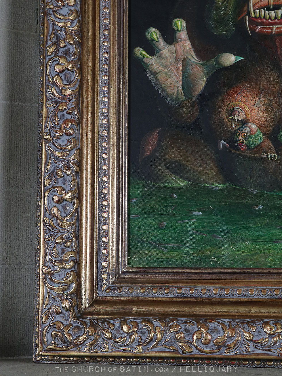 Thumbnail: HUGE MONSTER OIL PAINTING smoking mother with children