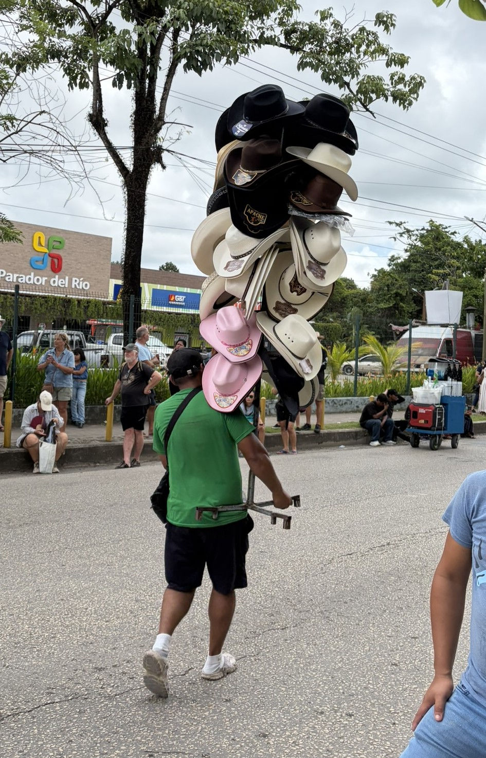 In town, we could see some people wandering around waiting for a parade and selling wares.