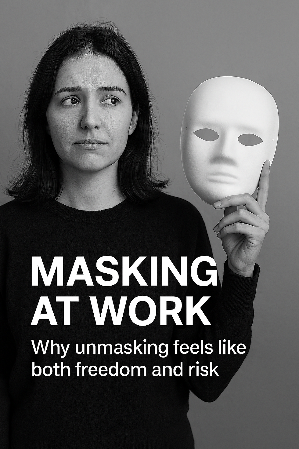 neurodivergent woman holding a mask