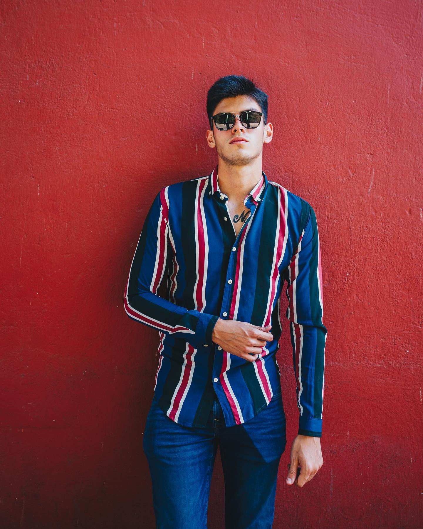 Camisa Caballero Navy Blue Lines