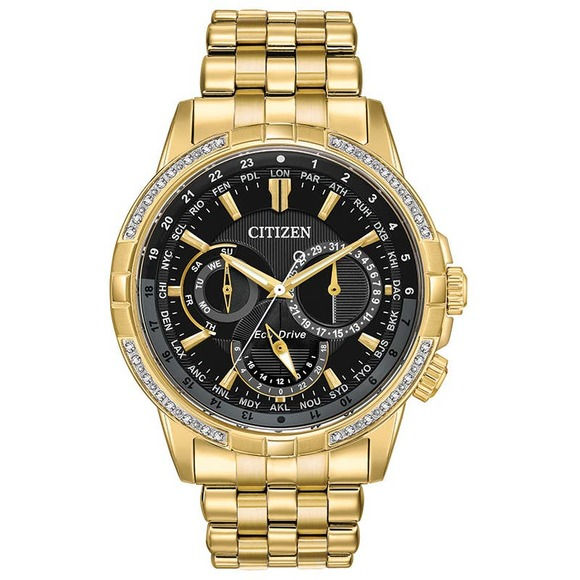 Citizen Calendrier Diamond Gold Tone NWT