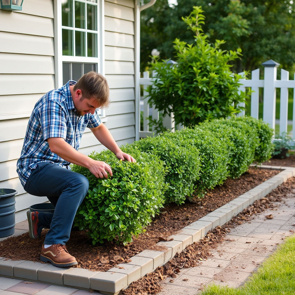 can you create me a horizontal picture of shrub installation