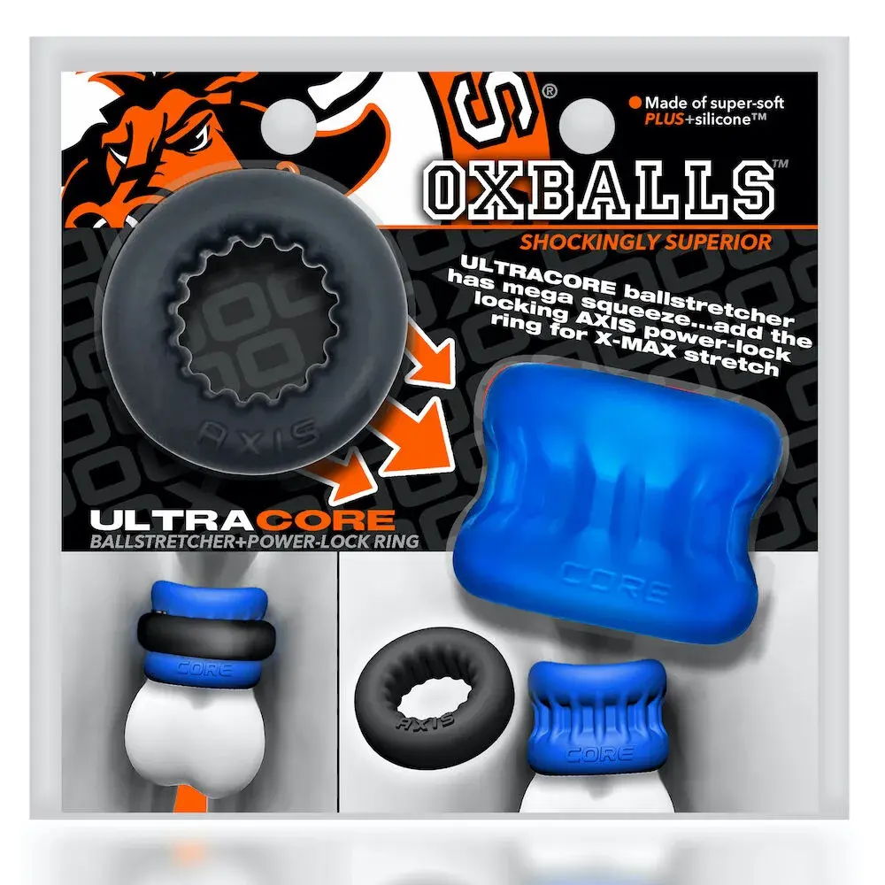 [SIL/TPR] ULTRACORE Core Ballstretcher + Axis Ring Blue Ice