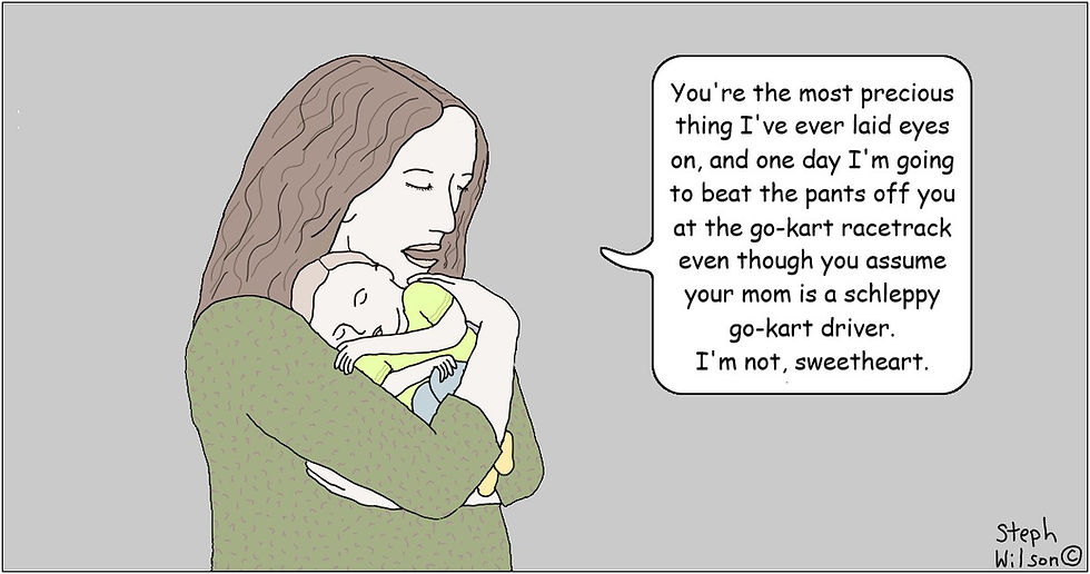 Mother tells newborn she's not schleppy.