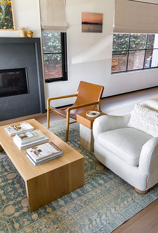 Detail shot of modern living room styling