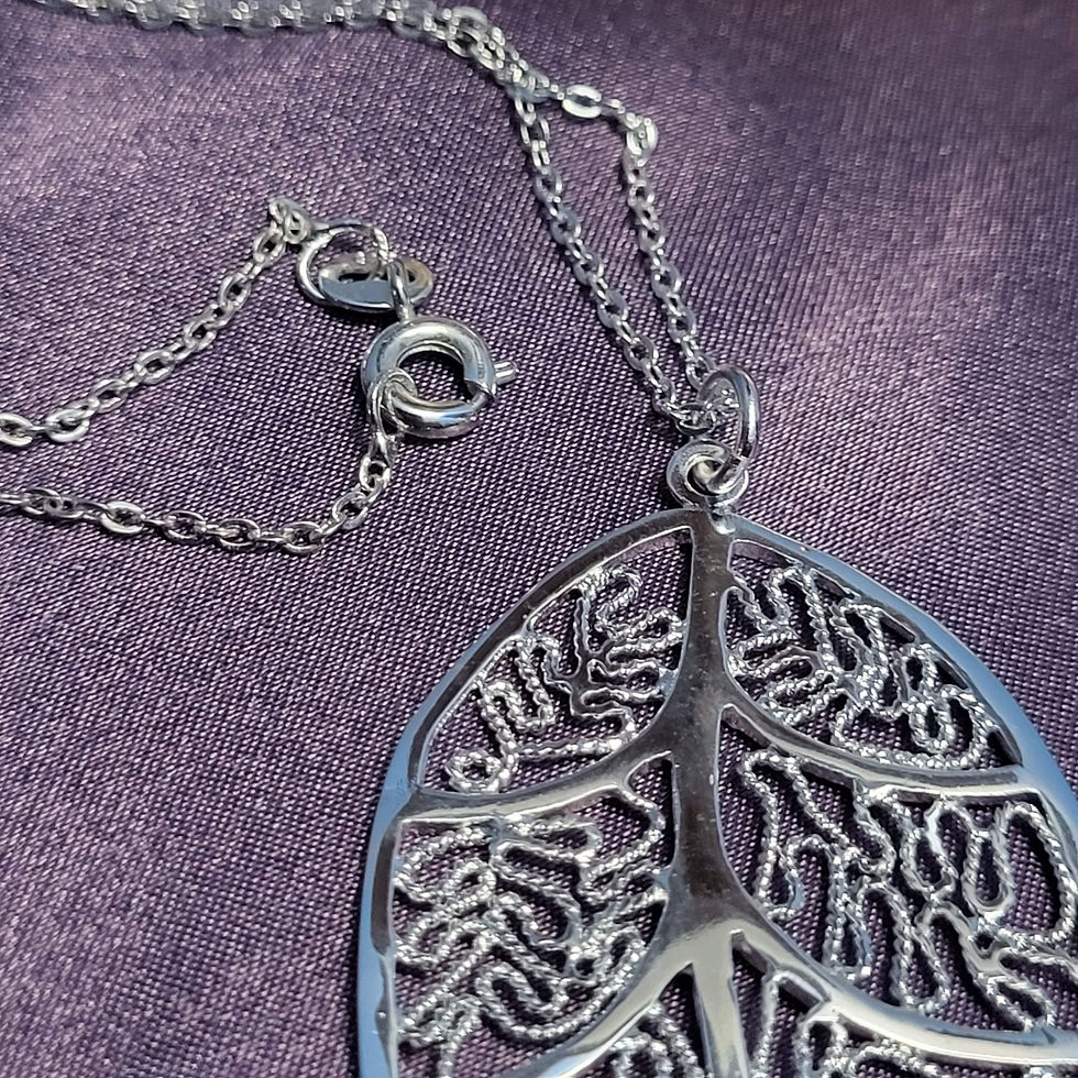 Thumbnail: 12" 925 Sterling Silver Necklace with Leaf Pendant