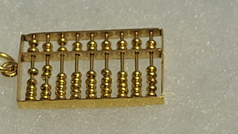 Thumbnail: 18" 14K Gold Necklace with Gold Abacus Pendant