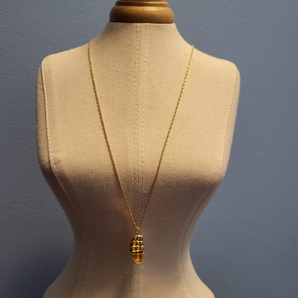Thumbnail: 18" 14K Gold Necklace with Gold Junk Boat Pendant