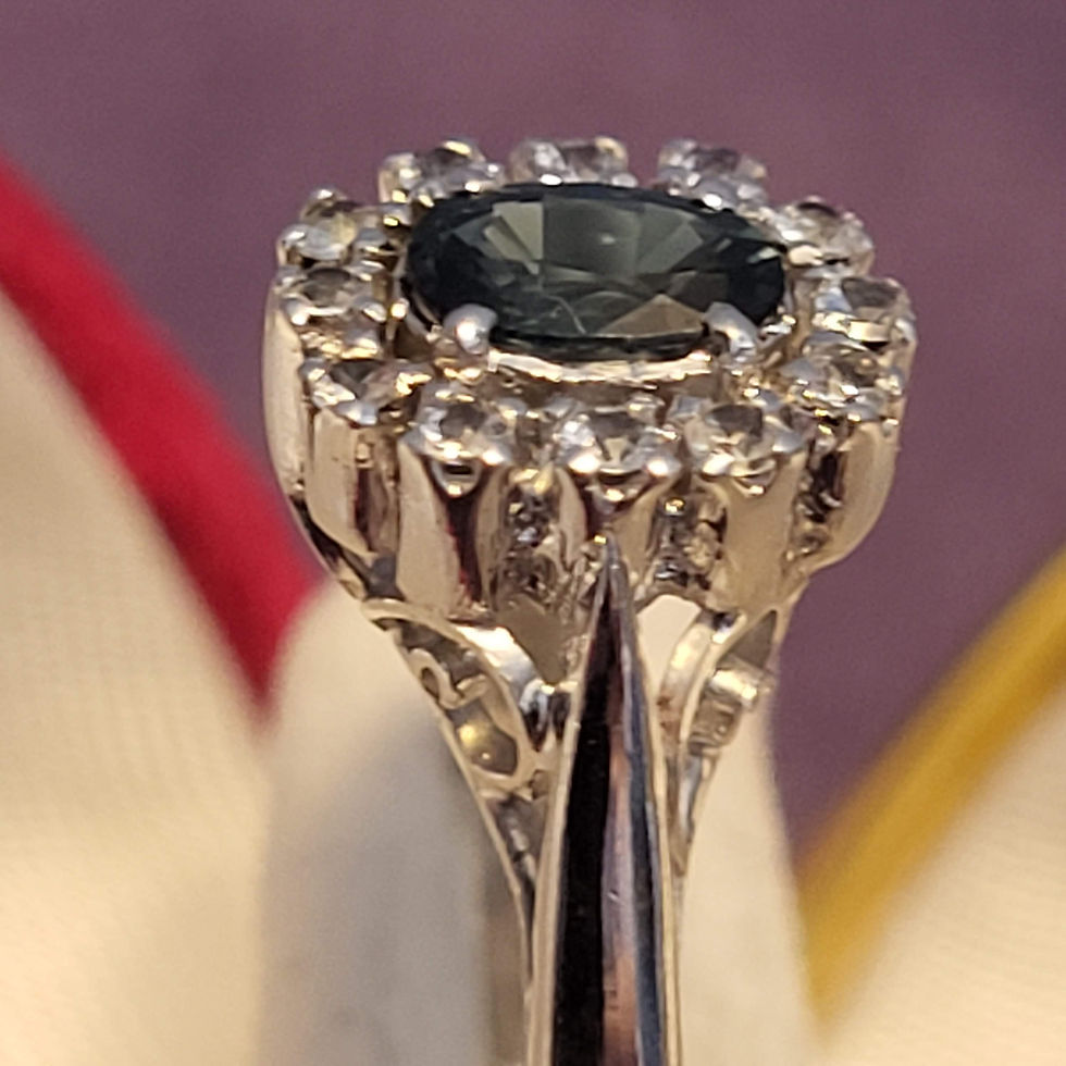 Thumbnail: 925 Sterling Silver Sapphire/Cubic Zirconia Ring