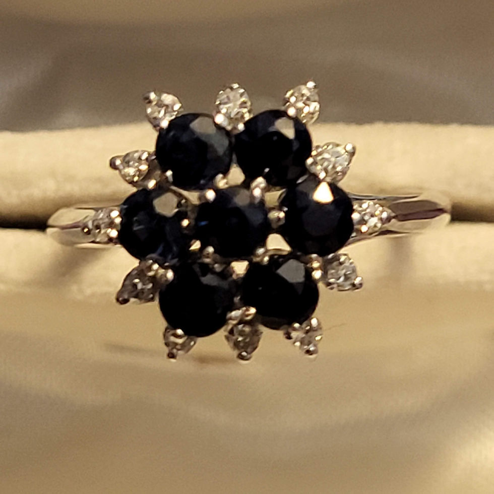 Thumbnail: 14K White Gold Gemstone Ring (size 6)