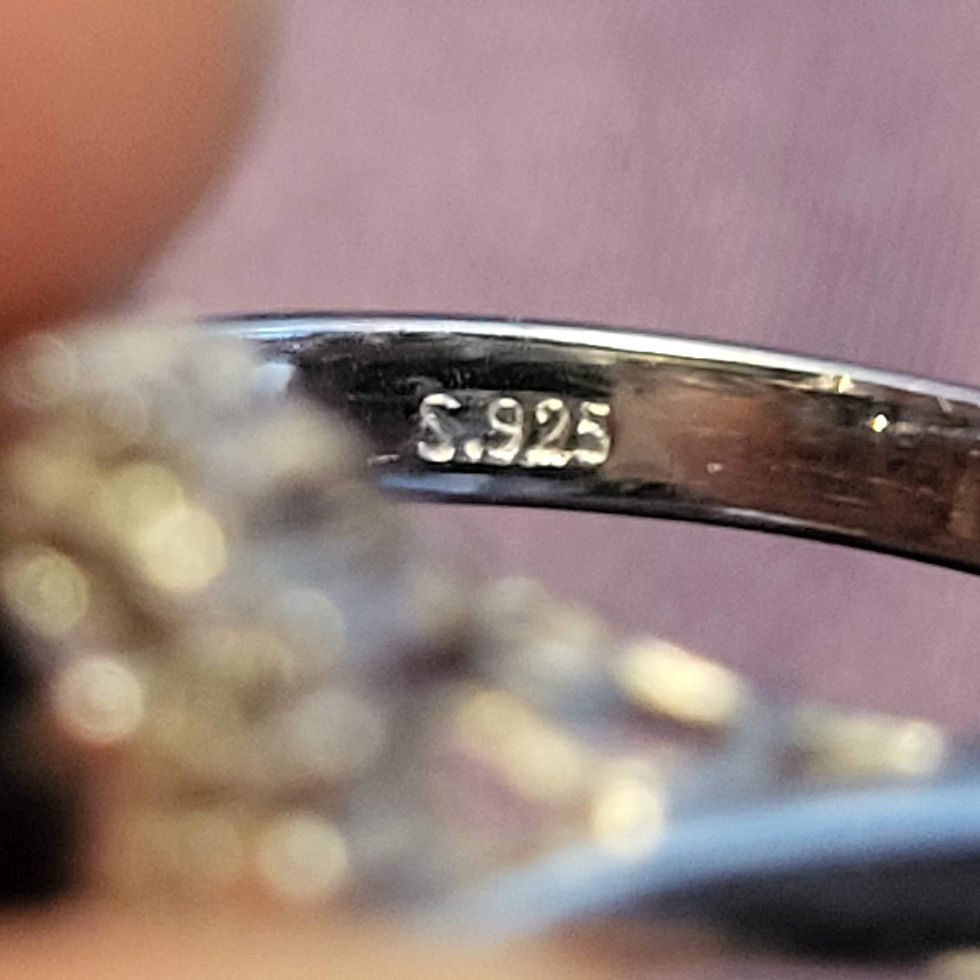Thumbnail: 925 Sterling Silver Sapphire/Cubic Zirconia Ring