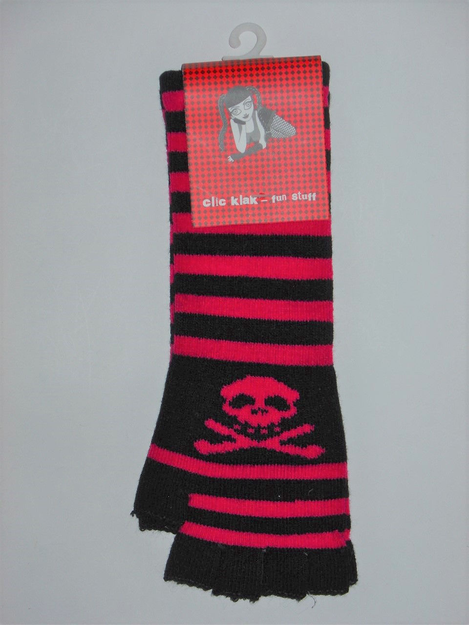 Thumbnail: Long Fingerless Glove with Skull/Crossbones