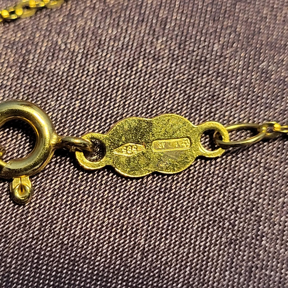 Thumbnail: 18" 14K Gold Necklace with Gold "Blessing" Character Pendant