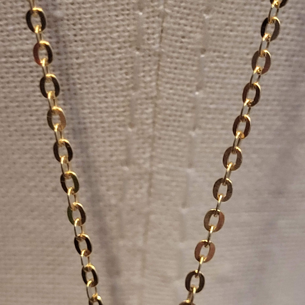 Thumbnail: 18" 14K Gold Necklace with Gold "Blessing" Character Pendant