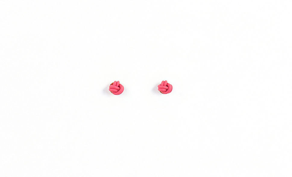 Thumbnail: Mommy & Me Pink Double Knot Studs