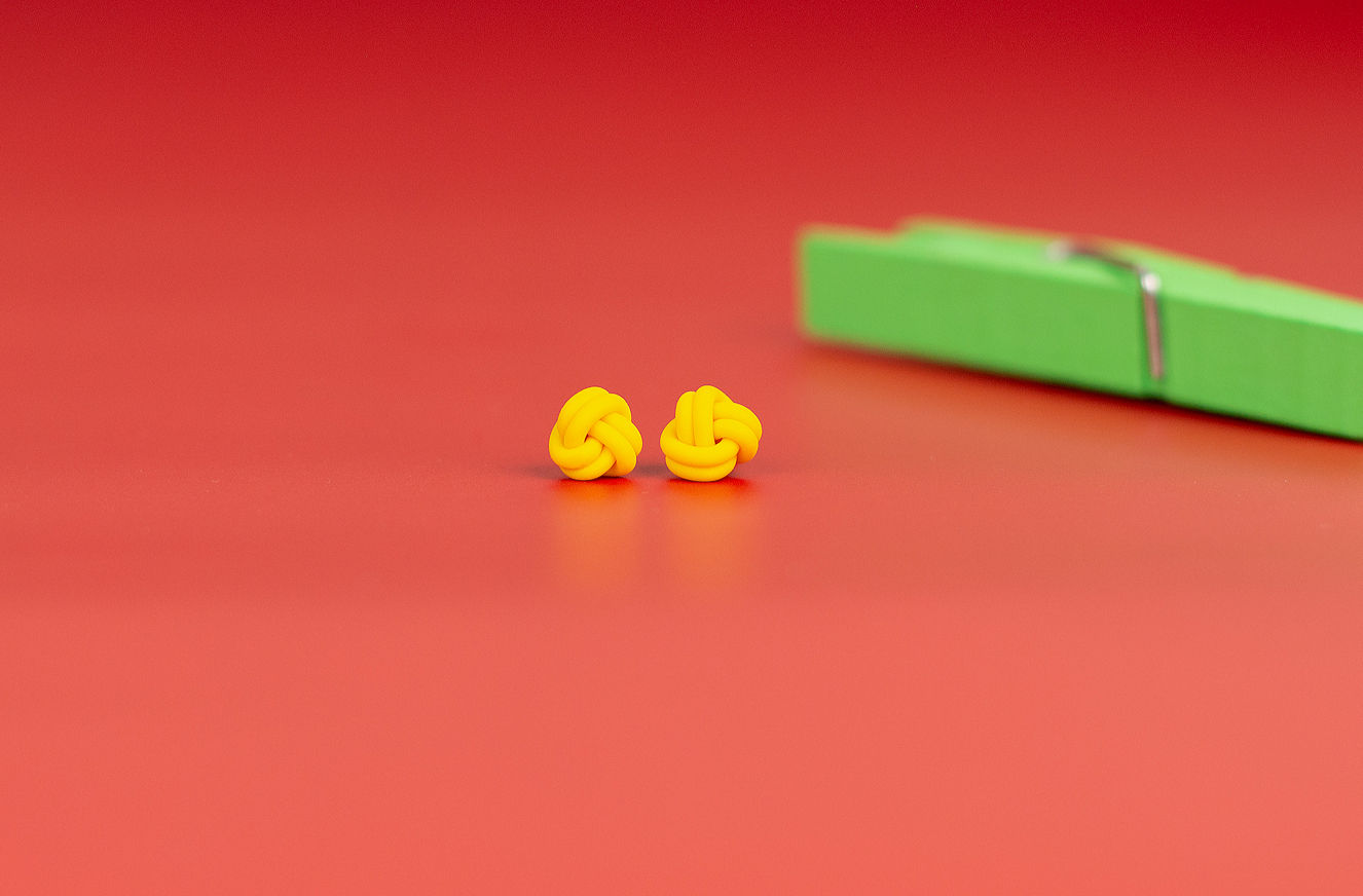 Mommy & Me Yellow Double Knot Studs