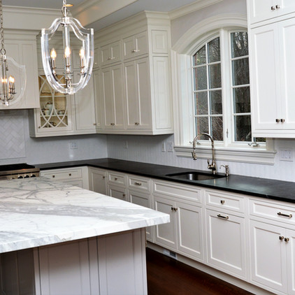 Marble Kitchen Island and Granite Kitchen Countertop