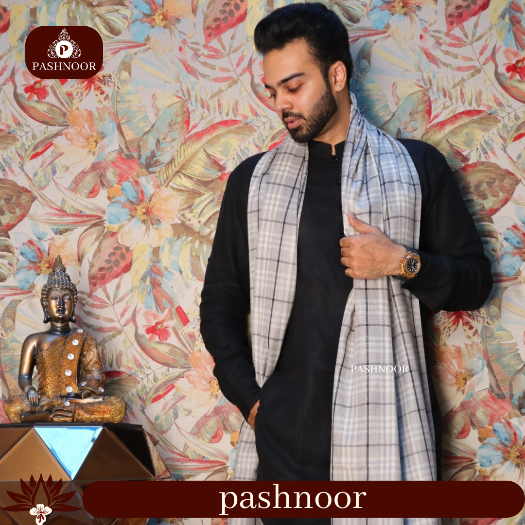 PASHMINA MEN SHAWLS | PASHNOOR WOOLEN SHAWL S