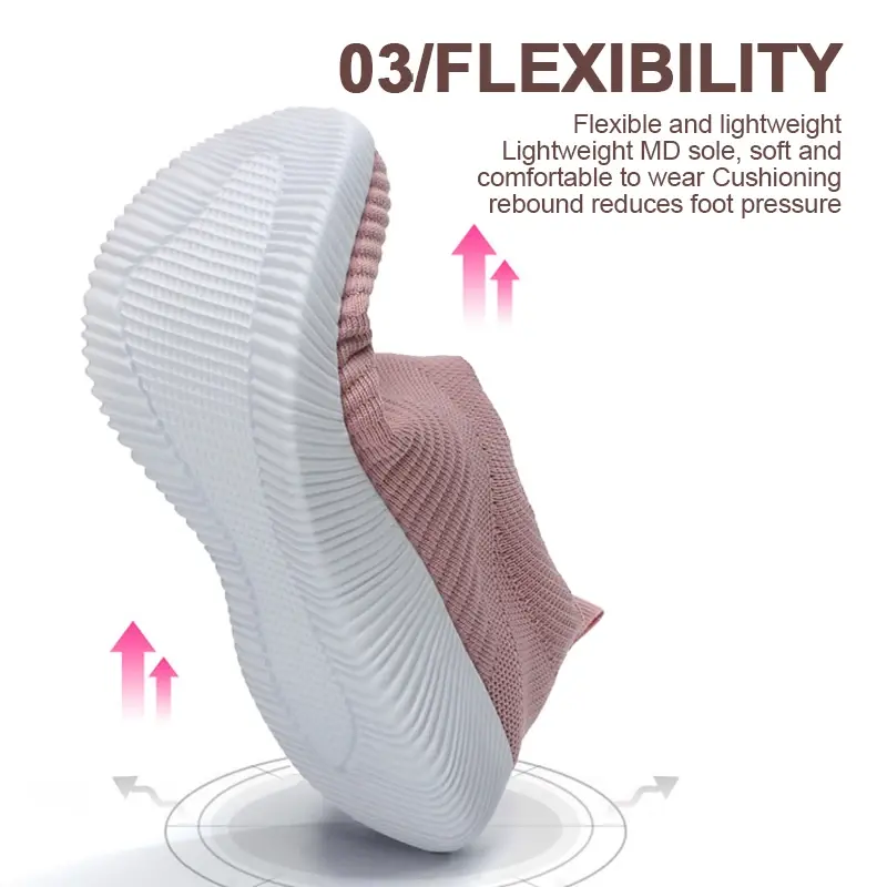 Thumbnail: New Pink Women Shoes Soft Sneakers Lightweight and Comfortable Women Slip on