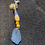 Thumbnail: Light blue beach glass zipper pull with sunshine charm accent