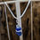 Thumbnail: Double stacked Cobalt blue Lake Erie Beach glass necklace and earrings set