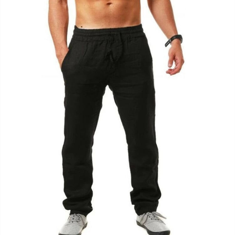 Thumbnail: Men's Casual Linen Sports Trousers - Summer Style