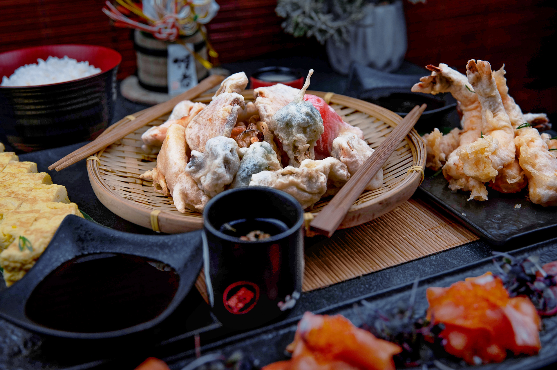 Arranged Food and Objects