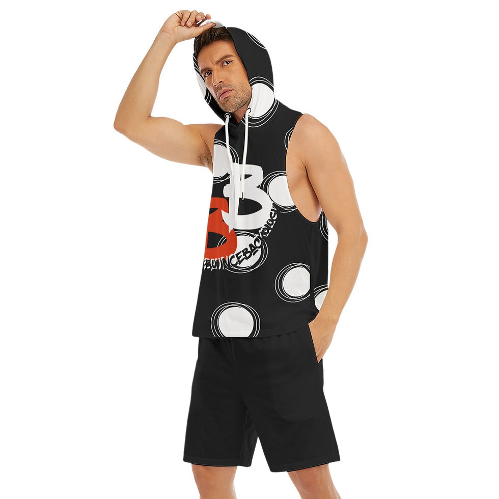 Thumbnail: "Repeat It" Sleeveless Men's Short Set Black/Red