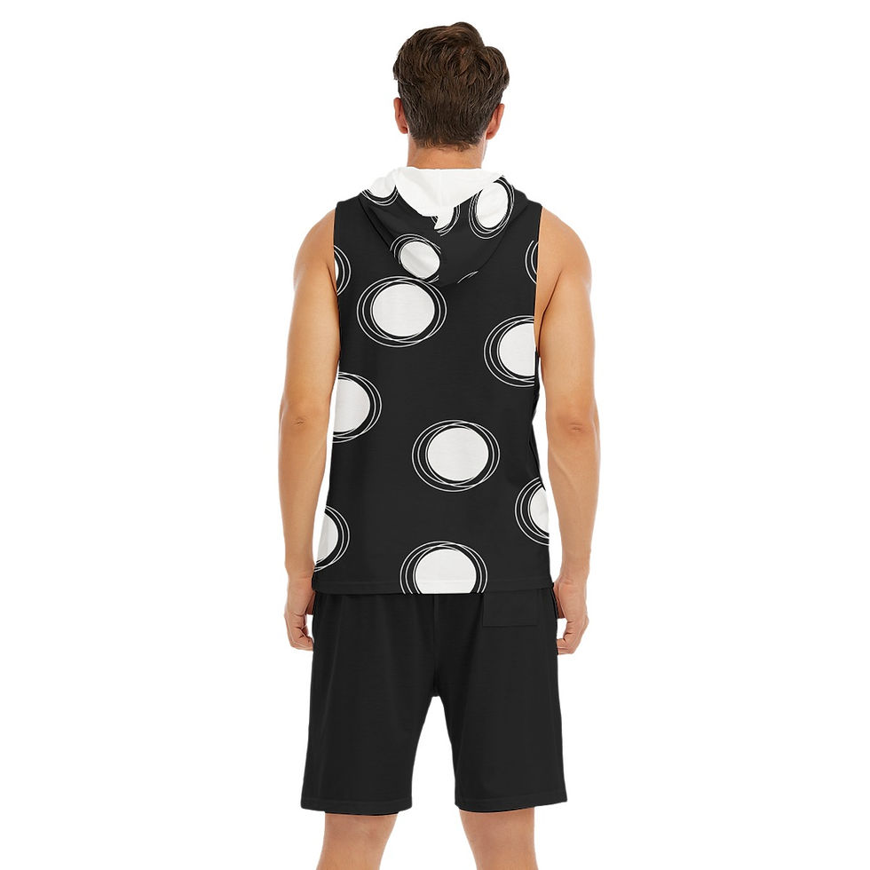 Thumbnail: "Repeat It" Sleeveless Men's Short Set Black/Red