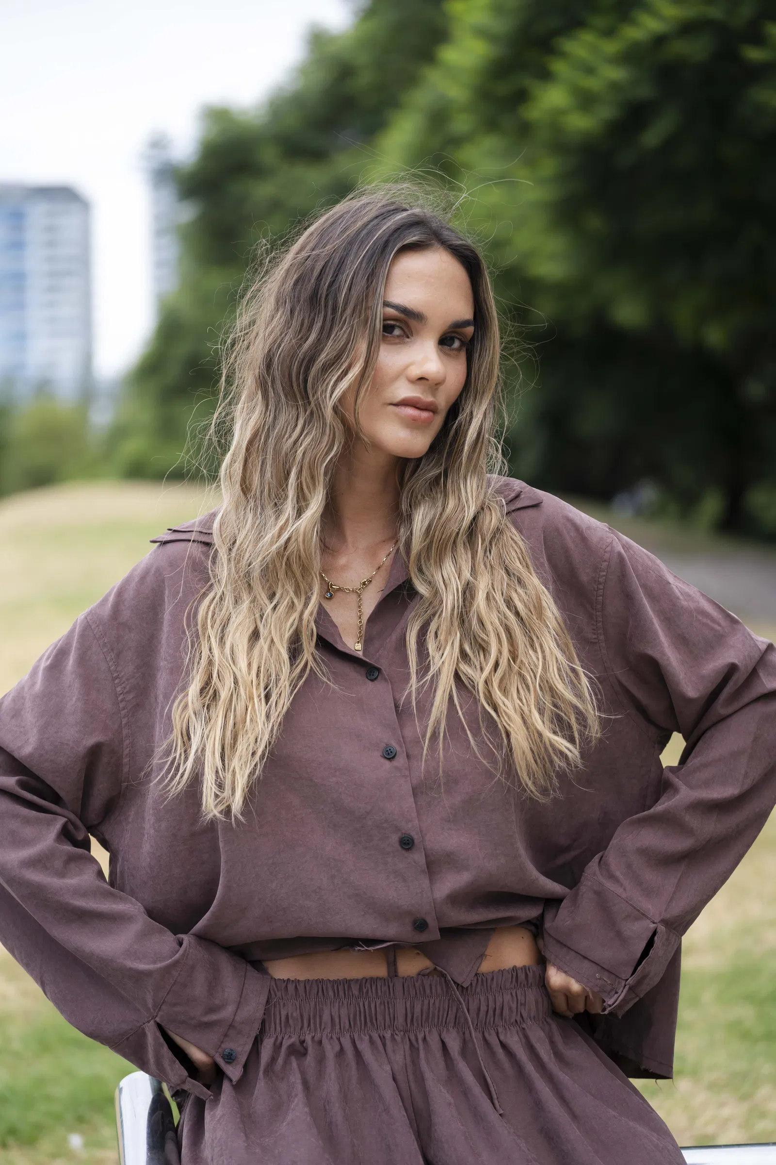 Camisa Fronteras chocolate talle unico